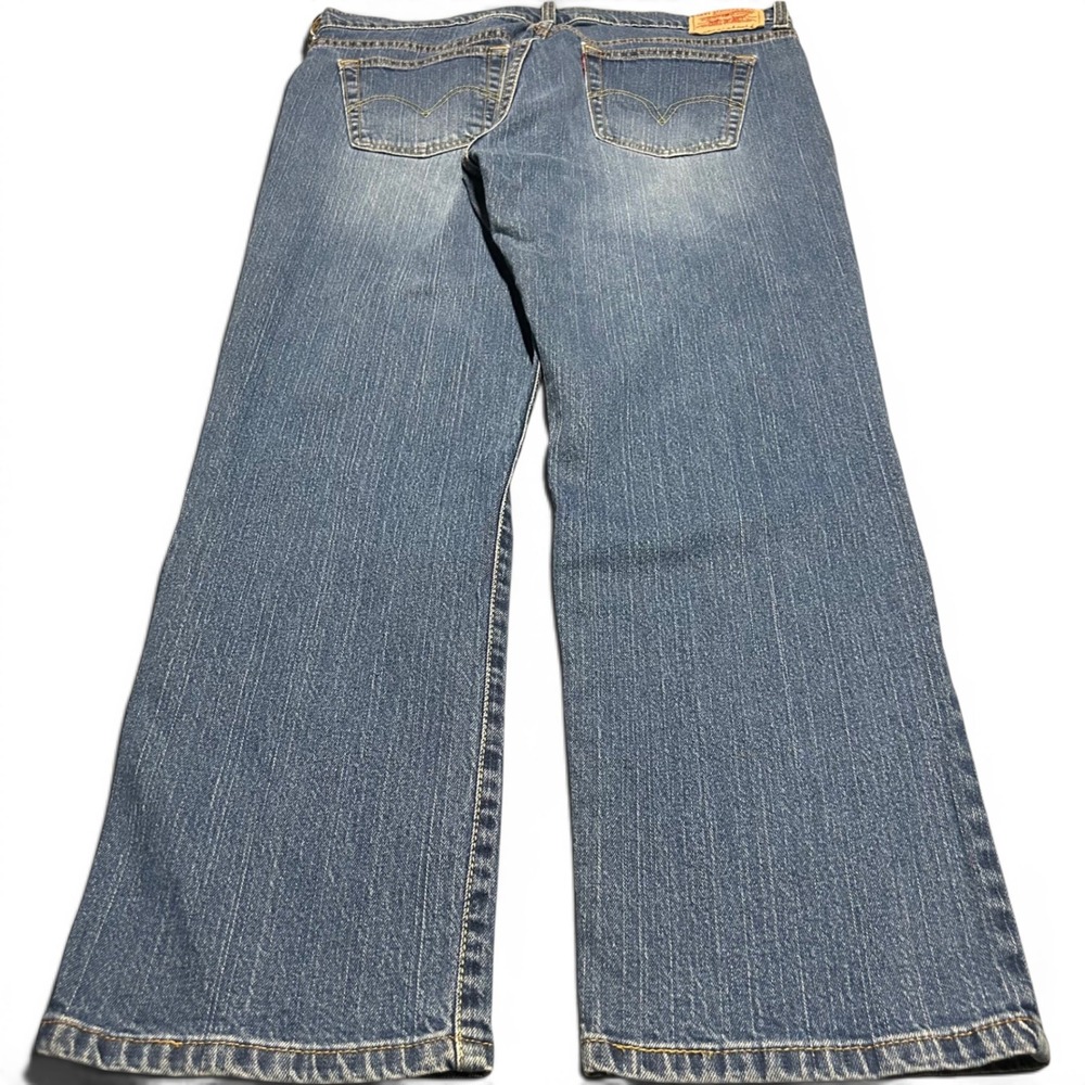 vtg y2k Levi's 505 Straight Leg Jeans Blue Womens 14S Medium Wash Stretch Denim